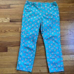 Uniqlo turquoise pattern capris. Waist 28-29 in EUC